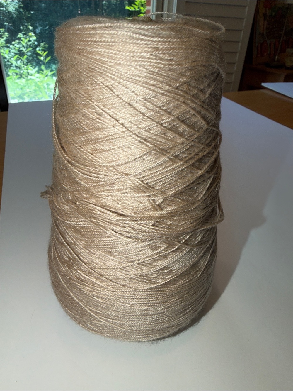 Natural Beige Decorative Twine Cone - Neutral Home Accent